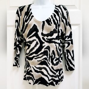 Animal Print Sweater Blouse